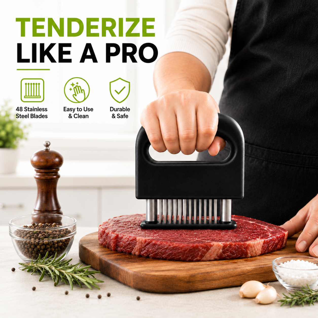 48-Blade Stainless Steel Meat Tenderizer