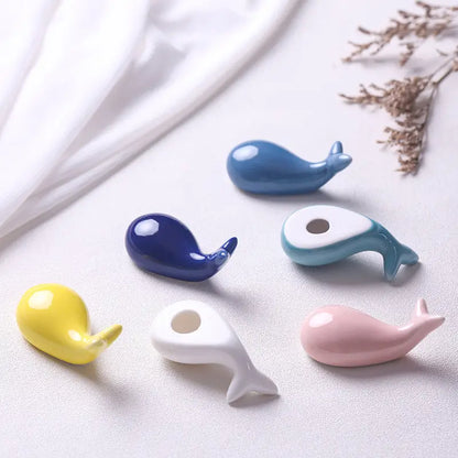 Whale-Shaped Ceramic Chopstick Rest
