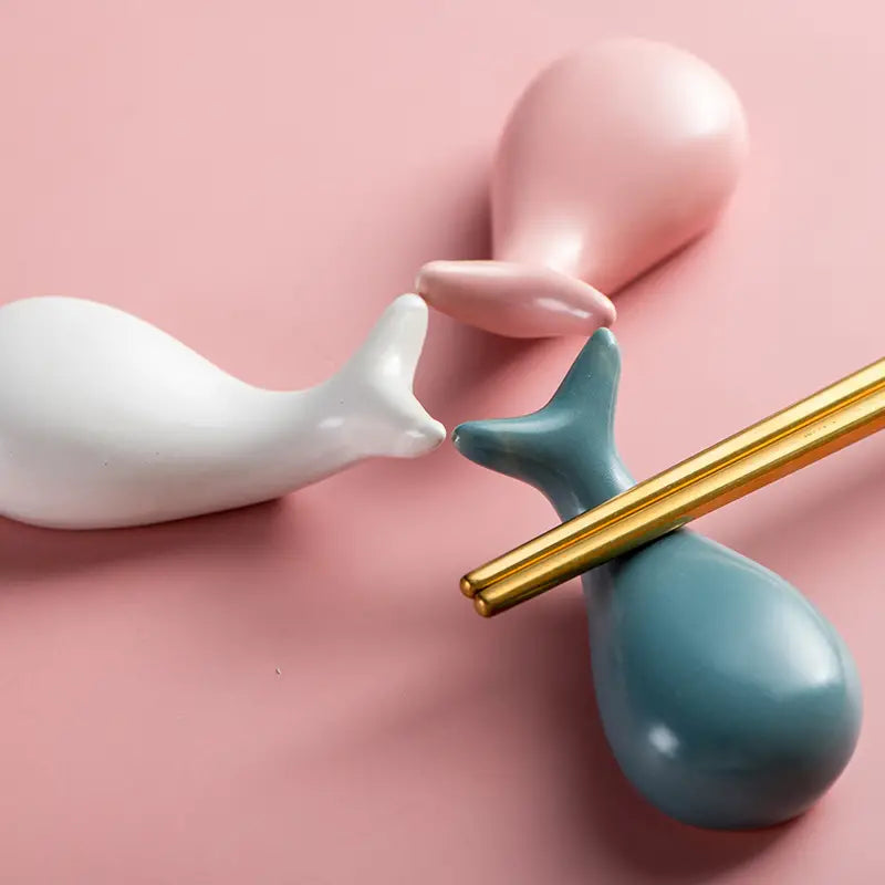 Whale-Shaped Ceramic Chopstick Rest
