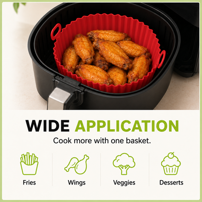 Reusable Silicone Air Fryer Basket (7.5"/8", for 3–5 Qt)
