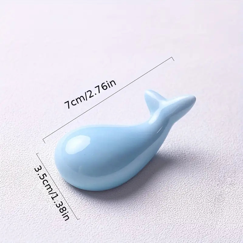 Whale-Shaped Ceramic Chopstick Rest